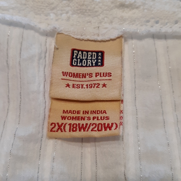 WHITE EMBELLISHED PEASANT BLOUSE, 2X - Picture 6 of 8